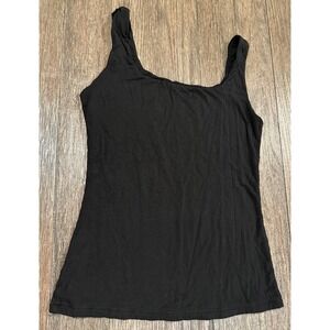 Pinkm Style‎ Tank Top Women's black Round Neck lined stretch sz M
